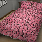Halloween Zombie Brain Print Quilt Bed Set