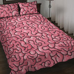 Halloween Zombie Brain Print Quilt Bed Set