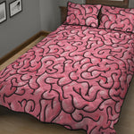 Halloween Zombie Brain Print Quilt Bed Set