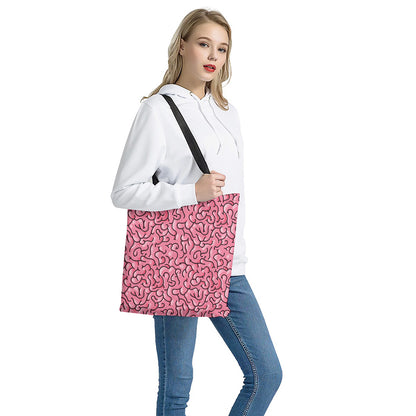 Halloween Zombie Brain Print Tote Bag