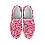 Halloween Zombie Brain Print White Slip On Shoes