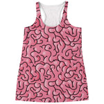 Halloween Zombie Brain Print Women's Racerback Tank Top