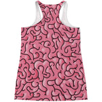 Halloween Zombie Brain Print Women's Racerback Tank Top