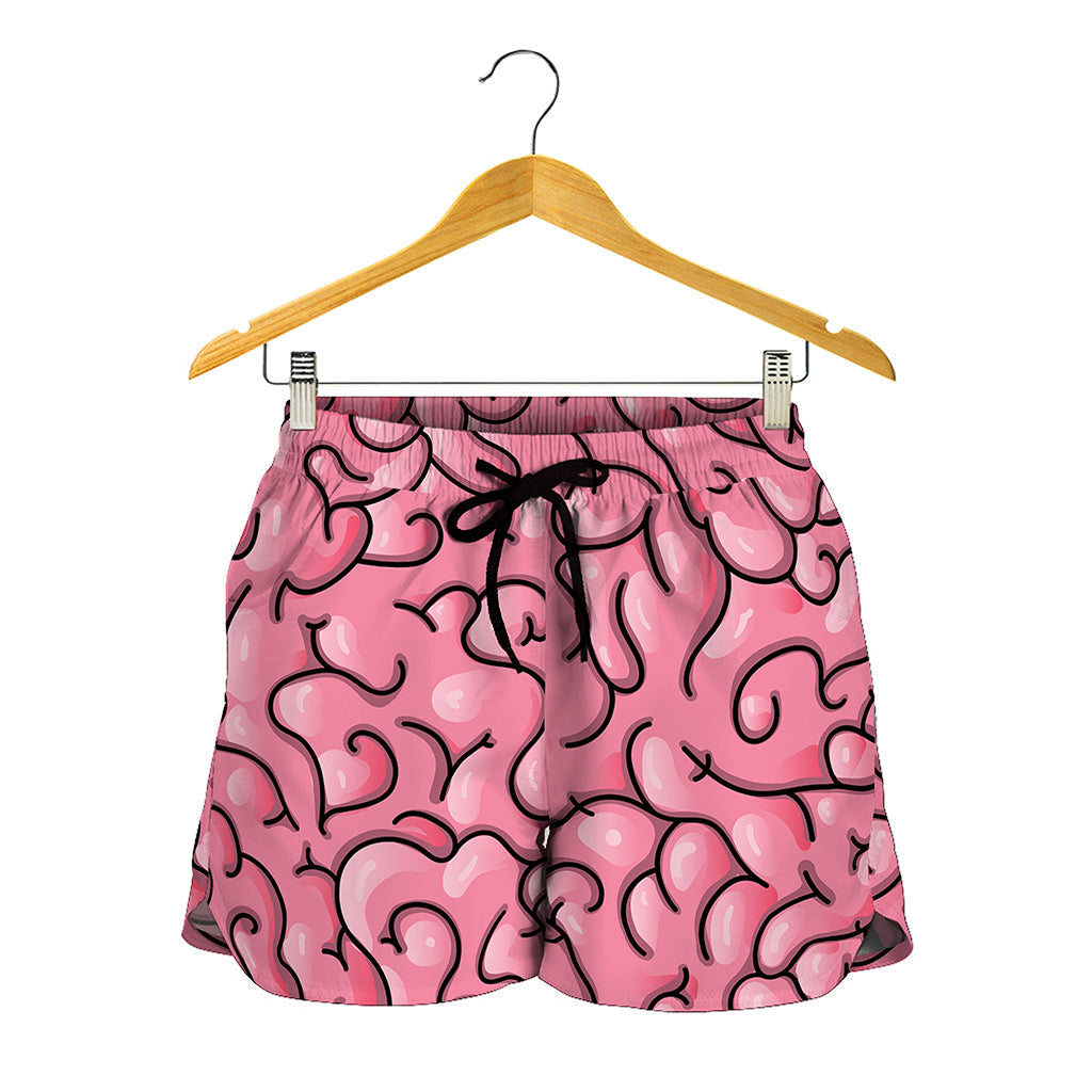 Halloween Zombie Brain Print Women's Shorts