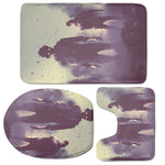 Halloween Zombie Crowd Print 3 Piece Bath Mat Set
