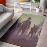 Halloween Zombie Crowd Print Area Rug