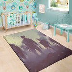 Halloween Zombie Crowd Print Area Rug