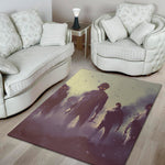 Halloween Zombie Crowd Print Area Rug