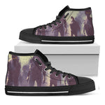 Halloween Zombie Crowd Print Black High Top Shoes