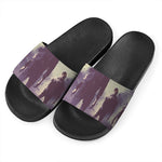 Halloween Zombie Crowd Print Black Slide Sandals