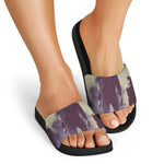 Halloween Zombie Crowd Print Black Slide Sandals
