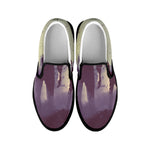 Halloween Zombie Crowd Print Black Slip On Shoes