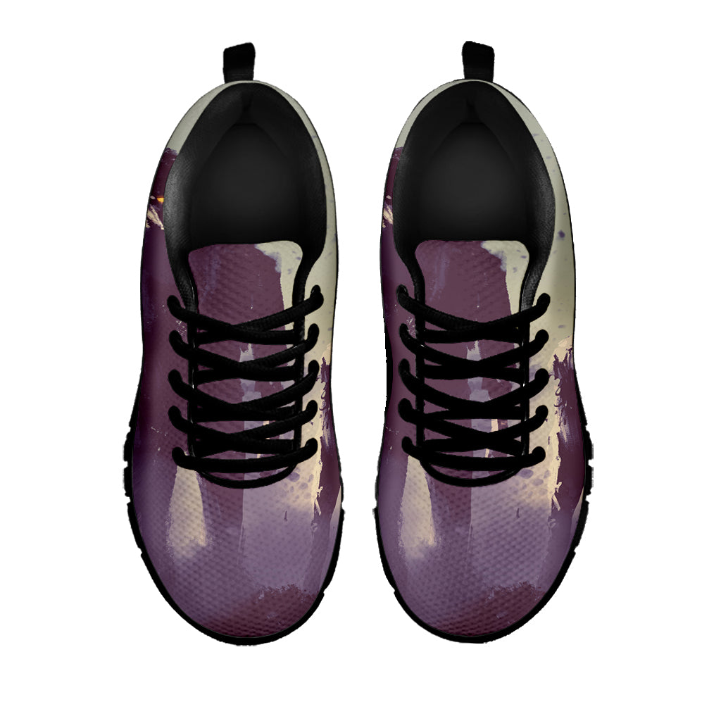 Halloween Zombie Crowd Print Black Sneakers