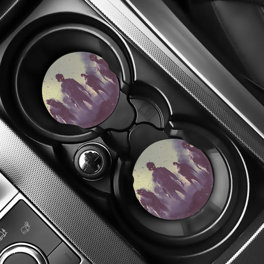 Halloween Zombie Crowd Print Car Coasters