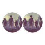 Halloween Zombie Crowd Print Car Coasters