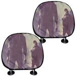 Halloween Zombie Crowd Print Car Headrest Covers