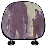 Halloween Zombie Crowd Print Car Headrest Covers