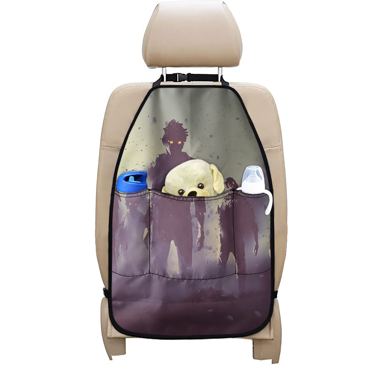 Halloween Zombie Crowd Print Car Seat Organizers