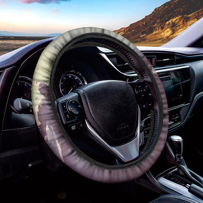 Halloween Zombie Crowd Print Car Steering Wheel Cover