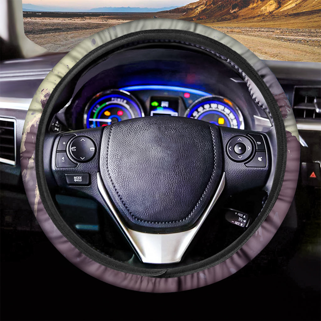 Halloween Zombie Crowd Print Car Steering Wheel Cover