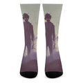 Halloween Zombie Crowd Print Crew Socks