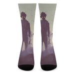 Halloween Zombie Crowd Print Crew Socks