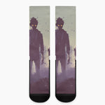 Halloween Zombie Crowd Print Crew Socks
