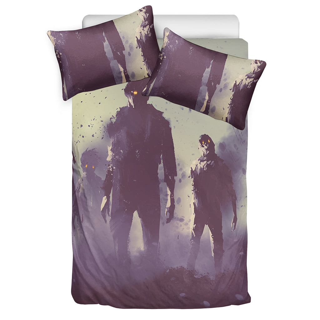 Halloween Zombie Crowd Print Duvet Cover Bedding Set