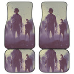 Halloween Zombie Crowd Print Front and Back Car Floor Mats