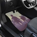 Halloween Zombie Crowd Print Front and Back Car Floor Mats