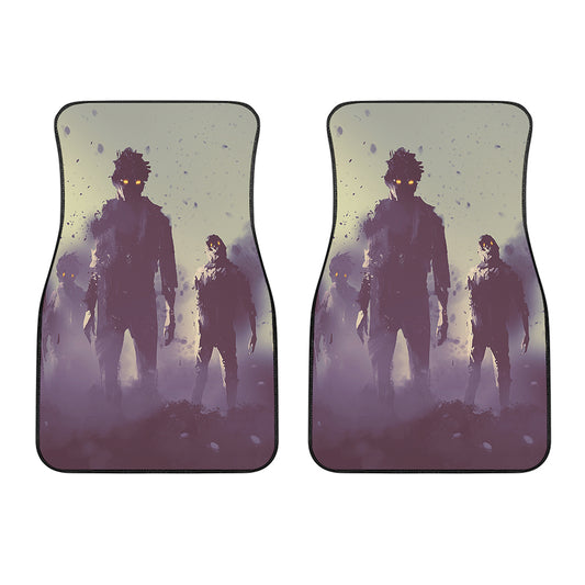 Halloween Zombie Crowd Print Front Car Floor Mats