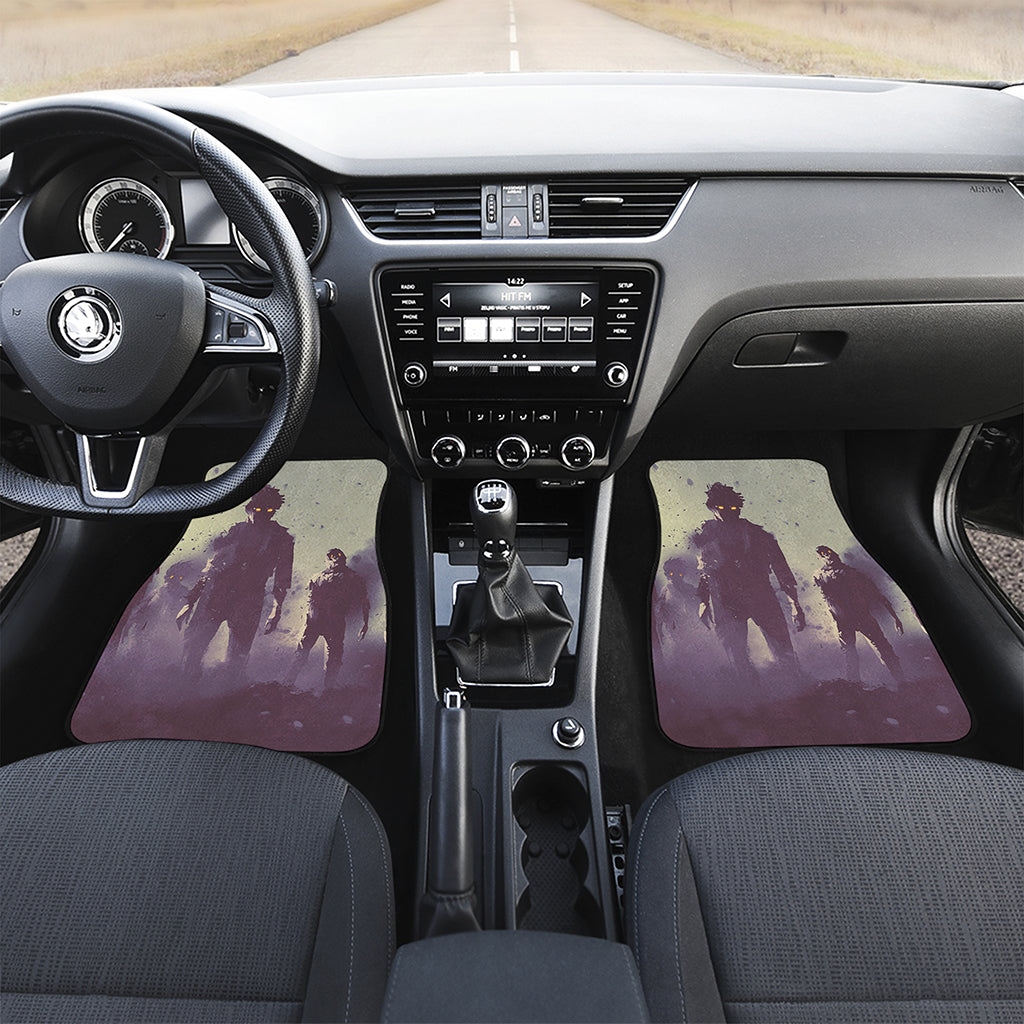 Halloween Zombie Crowd Print Front Car Floor Mats