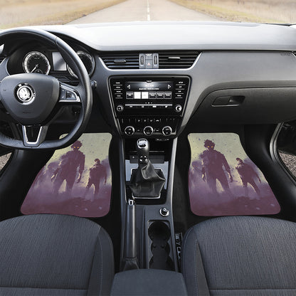 Halloween Zombie Crowd Print Front Car Floor Mats