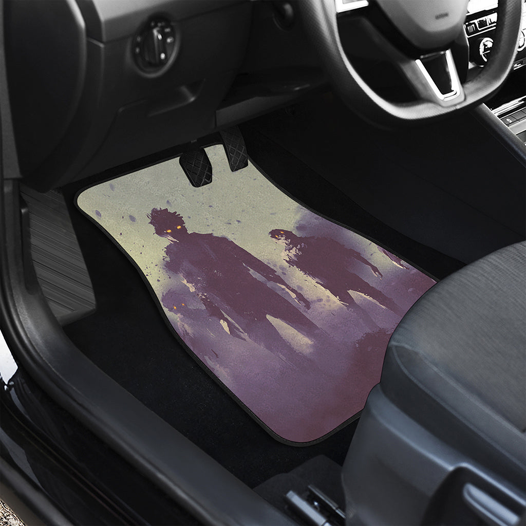 Halloween Zombie Crowd Print Front Car Floor Mats