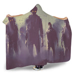 Halloween Zombie Crowd Print Hooded Blanket