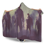 Halloween Zombie Crowd Print Hooded Blanket