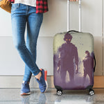 Halloween Zombie Crowd Print Luggage Cover