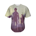 Halloween Zombie Crowd Print Men's Baseball Jersey