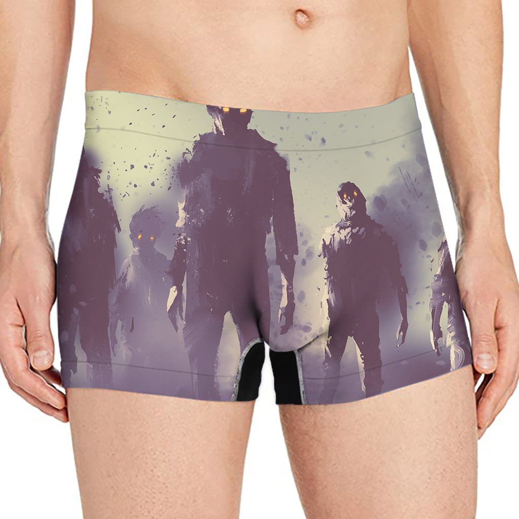 Halloween Zombie Crowd Print Men's Boxer Briefs