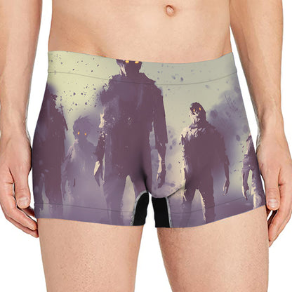 Halloween Zombie Crowd Print Men's Boxer Briefs
