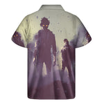 Halloween Zombie Crowd Print Men's Short Sleeve Shirt
