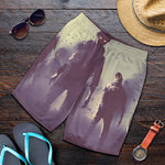 Halloween Zombie Crowd Print Men's Shorts