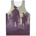 Halloween Zombie Crowd Print Men's Tank Top