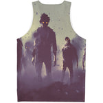 Halloween Zombie Crowd Print Men's Tank Top