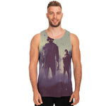 Halloween Zombie Crowd Print Men's Tank Top