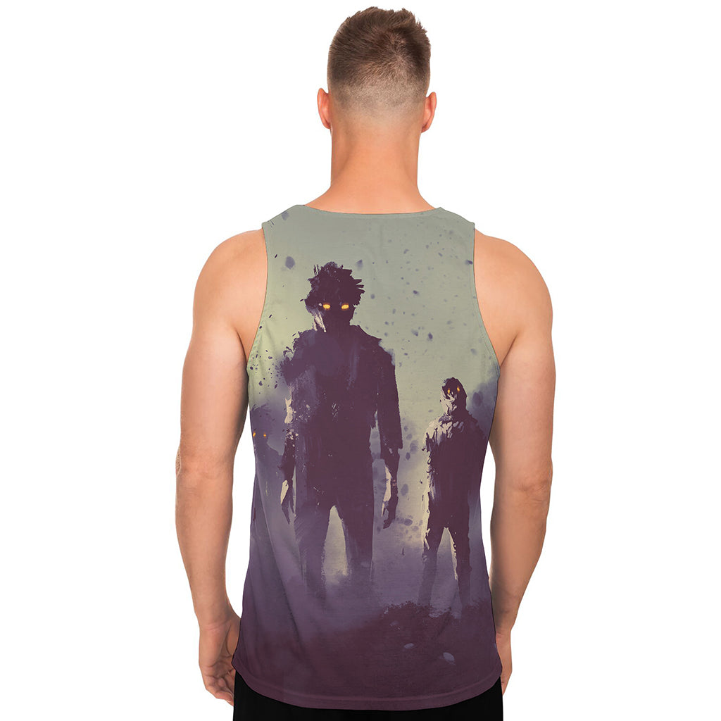 Halloween Zombie Crowd Print Men's Tank Top