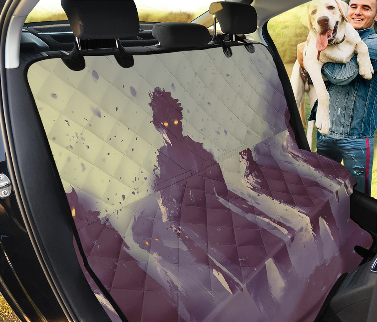 Halloween Zombie Crowd Print Pet Car Back Seat Cover