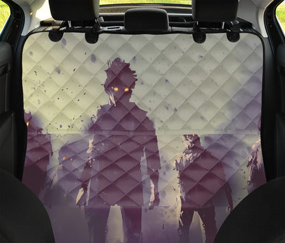 Halloween Zombie Crowd Print Pet Car Back Seat Cover