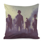 Halloween Zombie Crowd Print Pillow Cover