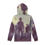 Halloween Zombie Crowd Print Pullover Hoodie